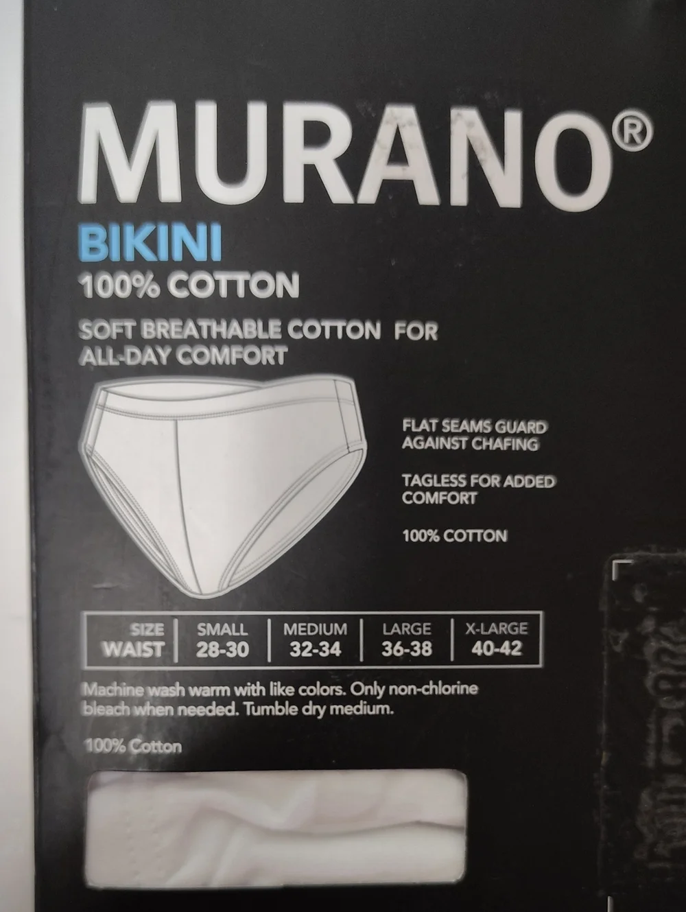 Murano Men’s White Cotton Bikini Briefs - 3 Pack - Size XL